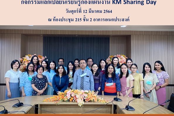 กิจกรรมแลกเปลี่ยนเรียนรู้กองแผนงาน KM Sharing Day ประจำปี 2564 วันศุกร์ที่  12  มีนาคม พ.ศ.2564